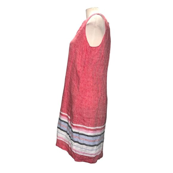 Talbots Linen Shift Dress Seaside Stripe Sleeveless Sz 10 (Medium) Womens Red - Picture 4 of 15